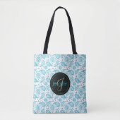 Paisley-Türkisböhmemuster. Monogramm Tasche (Vorderseite)