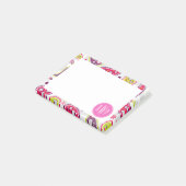 Paisley u. rosa Monogramm Post-it Klebezettel (angewinkelt)