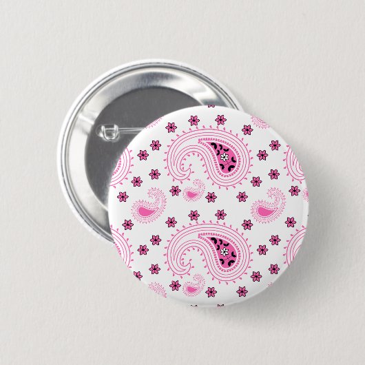 Paisley und Blume Muster Button (Vorne & Hinten)