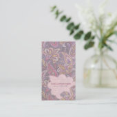 Paisley- und Blumenmuster Visitenkarte (Stehend Vorderseite)