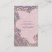 Paisley- und Blumenmuster Visitenkarte (Rückseite)