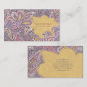 Paisley- und Blumenmuster Visitenkarte (Vorne/Hinten)
