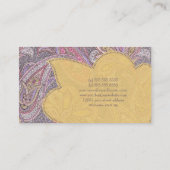 Paisley- und Blumenmuster Visitenkarte (Rückseite)