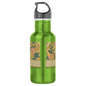 Paisley- und Fan-Blume mit Monogramm Trinkflasche (Rückseite)