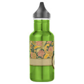 Paisley- und Fan-Blume mit Monogramm Trinkflasche (Links)