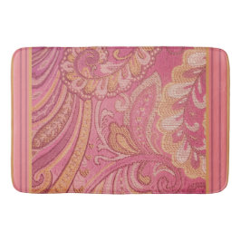 Paisley und Streifen Rosa und Orange Gold Badematte