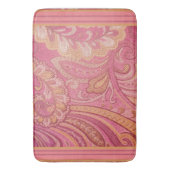 Paisley und Streifen Rosa und Orange Gold Badematte (Vorderseite Vertikal)