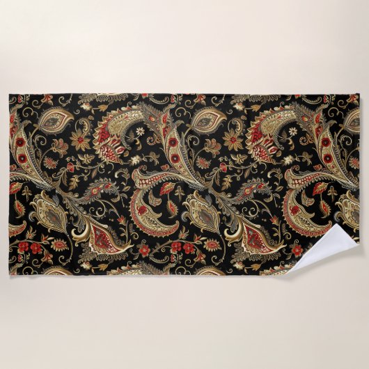Paisley, Viktorianisch, Gothic, Strandtuch (Vorderseite)