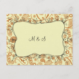 Paisley Vines Orange UAWG RSVP Karte