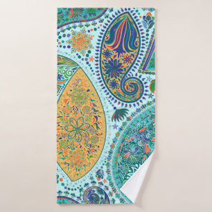 Paisley Vintages Blumenmotiv ethnisch nahtlos back Badehandtuch