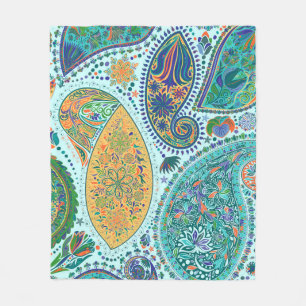 Paisley Vintages Blumenmotiv ethnisch nahtlos back Fleecedecke