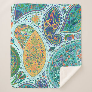 Paisley Vintages Blumenmotiv ethnisch nahtlos back Sherpadecke