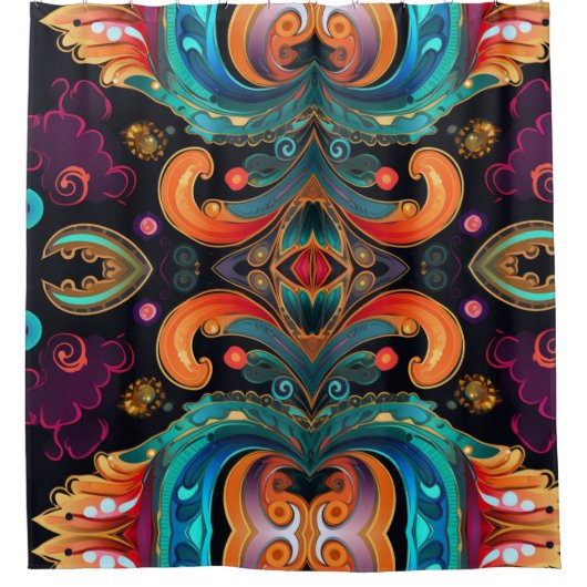 Paisley Vivid Bold Duschvorhang (Vorderseite)