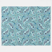 Paisley-Vögel in Babyblau Fleecedecke (Vorderseite (Horizontal))