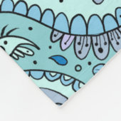 Paisley-Vögel in Babyblau Fleecedecke (Ecke)