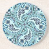 Paisley-Vögel in Babyblau Getränkeuntersetzer (Vorne)