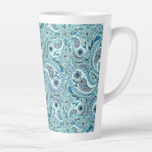 Paisley-Vögel in Babyblau Milchtasse
