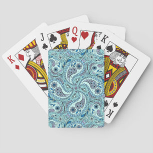 Paisley-Vögel in Babyblau Spielkarten