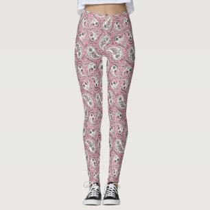 Paisley-Vögel in Babyrosa Leggings