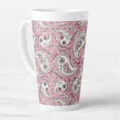 Paisley-Vögel in Babyrosa Milchtasse (Linke Ecke)