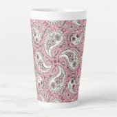 Paisley-Vögel in Babyrosa Milchtasse (Vorderseite)