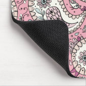 Paisley-Vögel in Babyrosa Mousepad (Ecke)