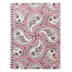 Paisley-Vögel in Babyrosa Notizblock