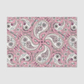 Paisley-Vögel in Babyrosa Seidenpapier (Vorderseite)