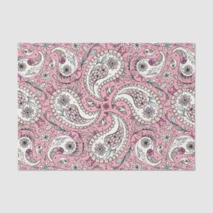 Paisley-Vögel in Babyrosa Seidenpapier