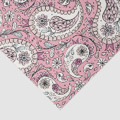 Paisley-Vögel in Babyrosa Seidenpapier (Ausschnitt)