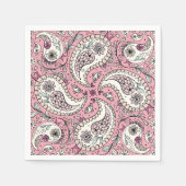 Paisley-Vögel in Babyrosa Serviette (Vorderseite)