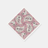 Paisley-Vögel in Babyrosa Serviette (Ecke)