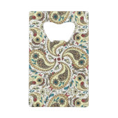 Paisley-Vögel in Gelb/Braun und Weiß Geldbeutel Flaschenöffner (Rückseite)