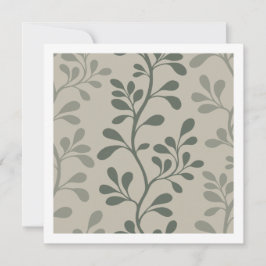 Paisley Waltz Green Silhouette Minimal Botanical Mitteilungskarte