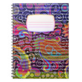 Paisley Wavy Komposition Notebook in hellen Farben Notizblock (Vorderseite)