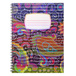 Paisley Wavy Komposition Notebook in hellen Farben Notizblock