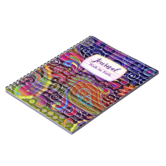 Paisley Wavy Komposition Notebook in hellen Farben Notizblock (Linke Seite)