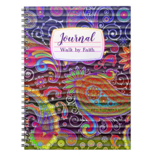 Paisley Wavy Komposition Notebook in hellen Farben Notizblock
