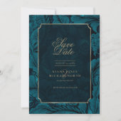 Paisley Wedding Dark Aquamarin ID767 Save The Date (Vorderseite)
