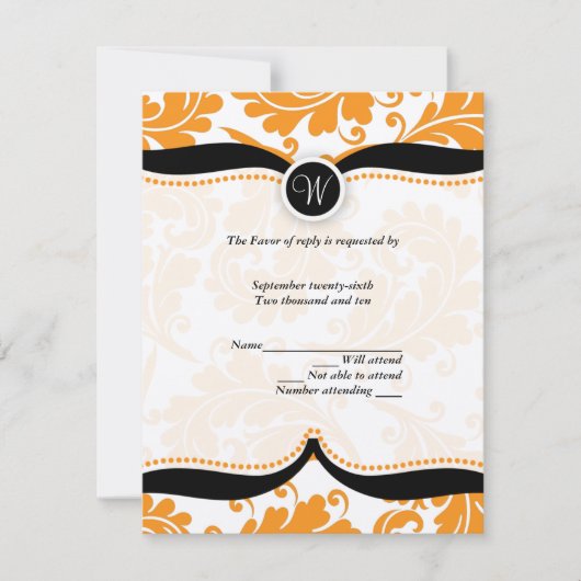 Paisley Wedding RSVP Karte (Vorderseite)