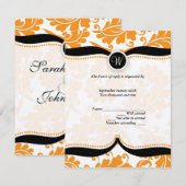 Paisley Wedding RSVP Karte (Vorne/Hinten)