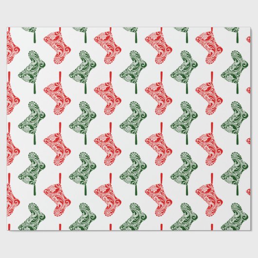 Paisley-WeihnachtsStrümpfe Geschenkpapier (Flach)