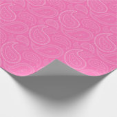 Paisley-Weiß auf rosa Packpapier (Ecke)