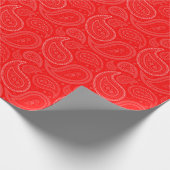 Paisley-Weiß auf rotem Packpapier (Ecke)