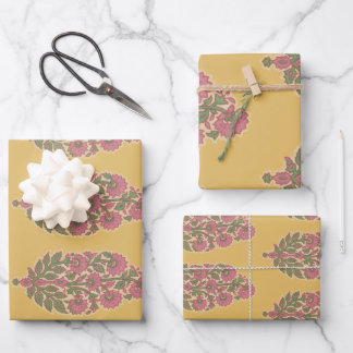 paisley Wrapping Paper Flat Sheet Set of 3 Geschenkpapier Set