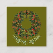 Paisley Wreath on Green Enclosure Christmas Card Begleitkarte (Vorderseite)