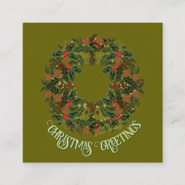 Paisley Wreath on Green Enclosure Christmas Card Begleitkarte