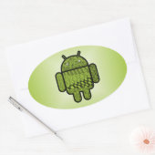 Paisley-Zeichen für den Android™-Roboter Ovaler Aufkleber (Umschlag)