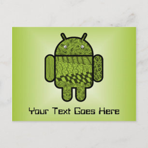 Paisley-Zeichen für den Android™-Roboter Postkarte