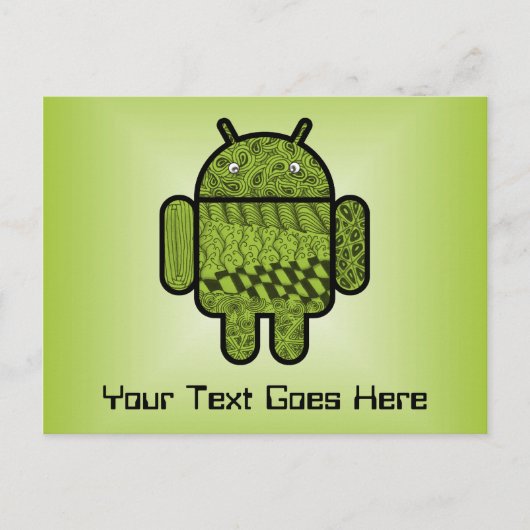 Paisley-Zeichen für den Android™-Roboter Postkarte (Vorderseite)